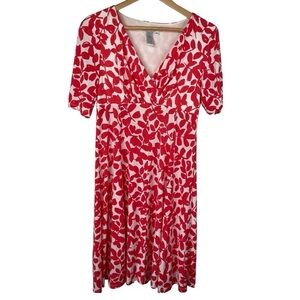 Maggy London Floral Orange/White Dress